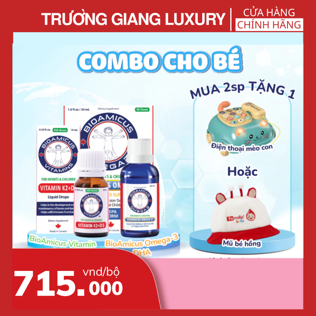 Bộ Đôi Cho Bé - BioAmicus Vitamin K2 & D3 & BioAmicus Omega-3 DHA