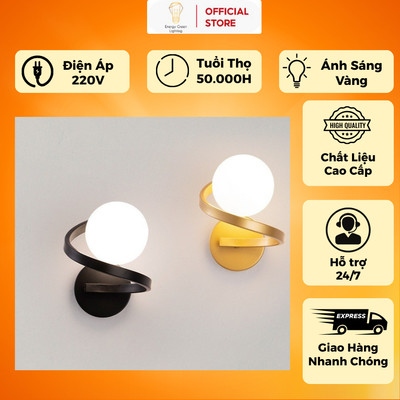 Đèn Treo Tường Uốn Lượn Energy Green Lighting - G80 - Trắng Vàng - Trang Trí Nội Thất Sang Trọng