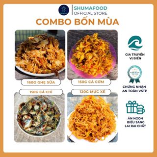   Voucher 170k  Combo Bốn Mùa ShumaFood gồm: 160g khô ghẹ 150g khô cá cơm 150g khô cá chỉ 120g khô mực xé 