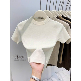  Áo len Mongtoghi cộc tay dáng ngắn ôm body Áo len cổ 3 phân thời trang thu đông cho nữ ALCT119 