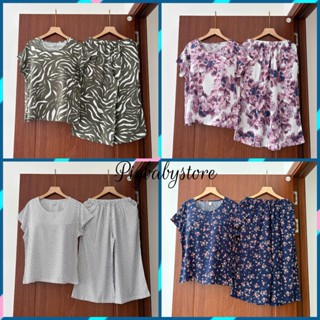 Đồ Bộ Trung Niên, Bộ Lanh Mặc Nhà Vải Tole Xuất Tay Ngắn 7 Tấc Thoáng Mát - Pigbabystore