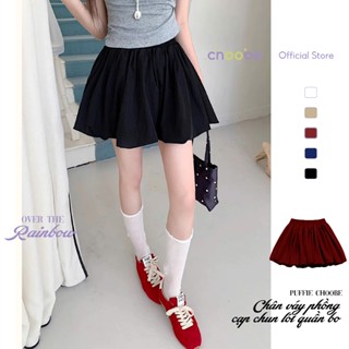 [ MỞ BÁN ] Chân váy bí ngô Puffie Choobe trơn dáng phồng ngắn lưng chun kèm túi mix quần chun bảo hộ màu cá tính CV58