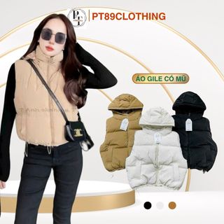  Áo Phao Gile Nữ Áo Gile Nữ Hàn Quốc Có Mũ Nhung Lì Có Túi 2 Bên Dáng Ngắn Phong Cách Trẻ Trung Mẫu Mới 2025 