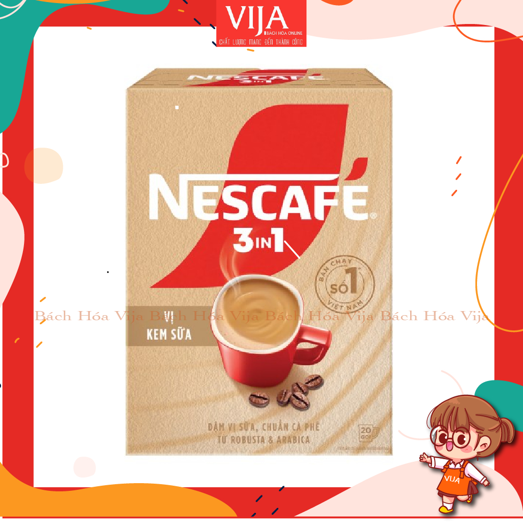 Cà Phê 3IN1 Nescafe Kem Sữa Hộp 20 Gói*16G