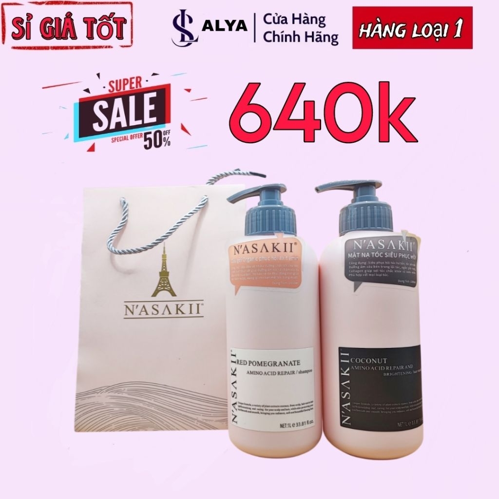 (Hàng loại 1) Cặp dầu gội NASAKII 1000ml