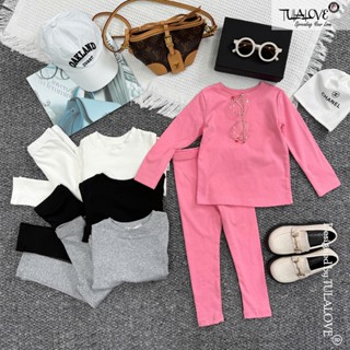  BỘ QUẦN ÁO THU ĐÔNG CHO BÉ GÁI  Áo Cổ Tròn + Legging Dài   Mặc Cực Xinh và Thoải Mái Cho Bé Tulalove 