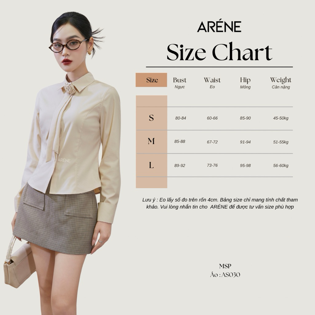 Sơmi chiết eo nơ cổ điệu đà nữ tính sợi bamboo cao cấp không nhăn ARÉNE AS030 | BigBuy360 - bigbuy360.vn