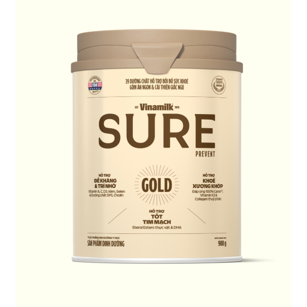 (Mẫu mới) TPDD Vinamilk Sure Prevent 900g (Hộp thiếc)