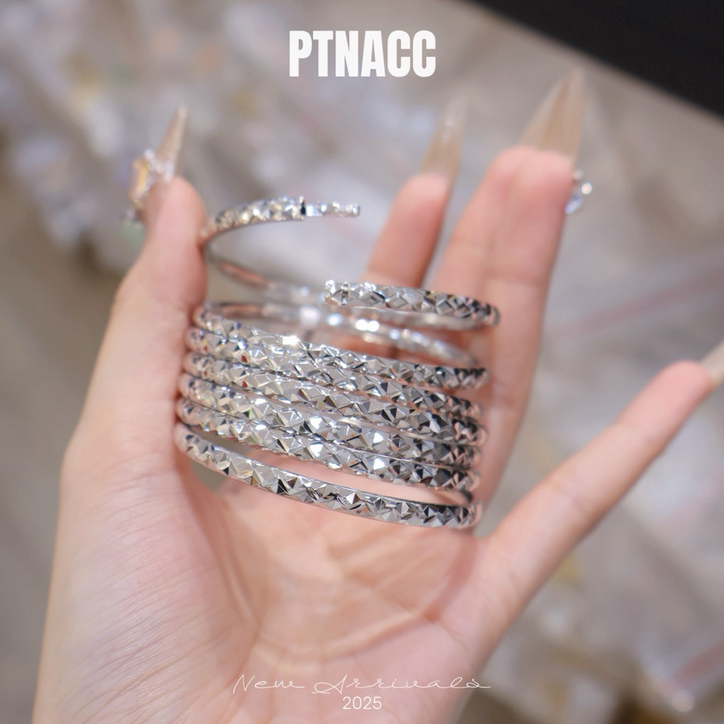 PTNACC Vòng tay ximen bộ 7c chạm máy xi bạch kim khoá lưỡi gà