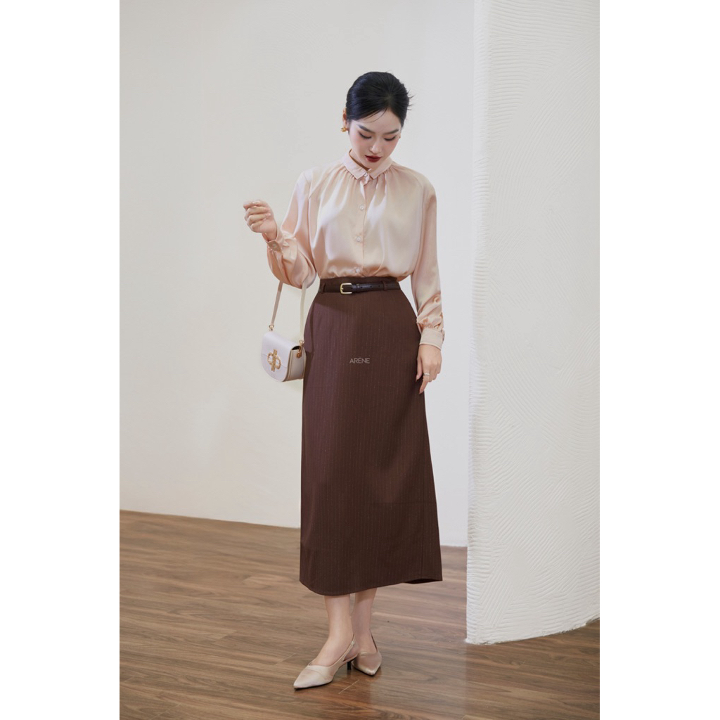Áo sơmi lụa cổ rúm ARÉNE AS023 | BigBuy360 - bigbuy360.vn