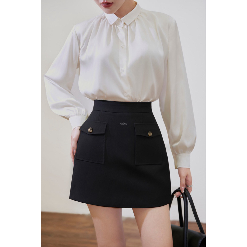 Áo sơmi lụa cổ rúm ARÉNE AS023 | BigBuy360 - bigbuy360.vn