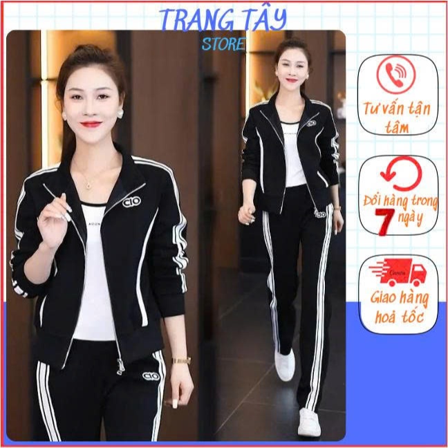 Set Bộ Nữ, Bộ Đồ Thể Thao Nữ Dài Tay , Thu Đông Trẻ Trung Năng Động, Phong Cách Hàn Quốc-HÀNG QUẢNG 