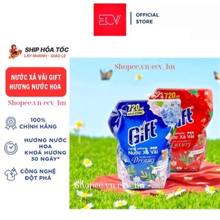 Thùng (4 Túi) Nước Xả Vải Gift Giặt Máy Giặt Tay Hương Nước Hoa Luxury/ Dreamy Túi 3.2kg Lưu Hương 30 Ngày