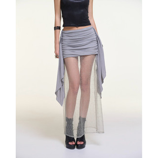  Chân váy xếp nhún phối tùng xuyên thấu INTO.EIGHT thiết kế  SHEAR SKIRT  