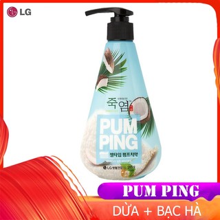  Kem đánh răng PumPing trái dừa + bạc hà hơi thở thơm mát Hàn Quốc 285g 