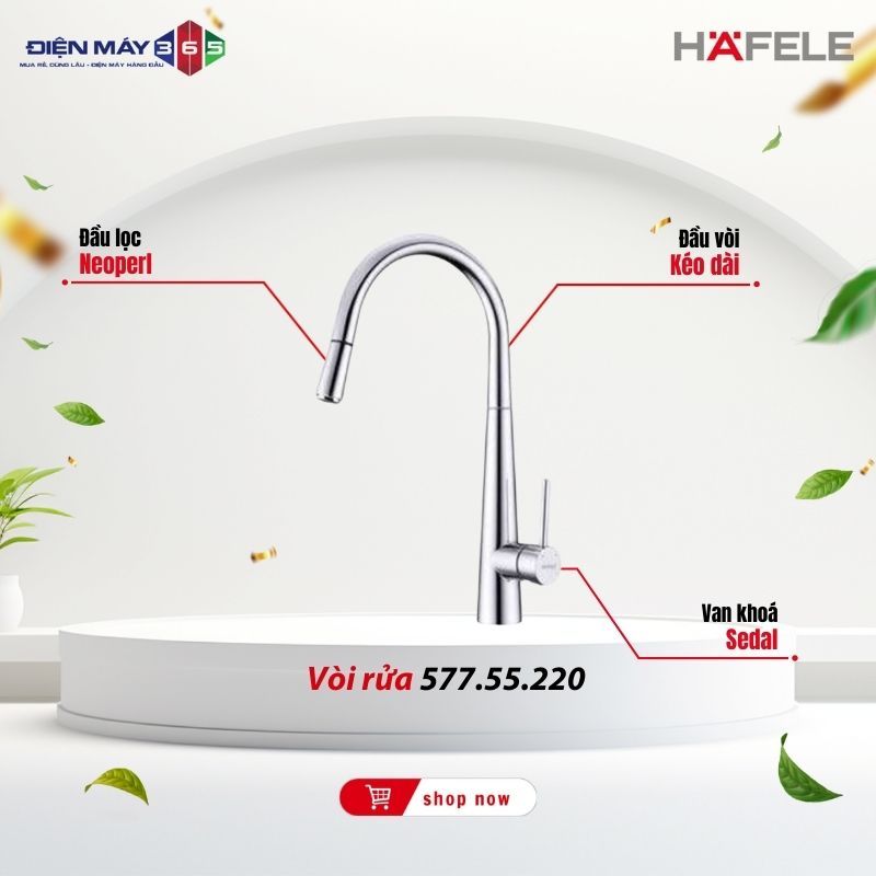 Vòi Rửa Bát Hafele HT21-CH1P245 577.55.220 - 2 Đường Nước Nóng Lạnh, Chính Hãng