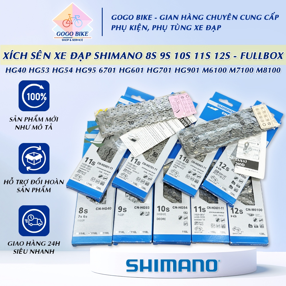 [GoGo Bike] Xích sên xe đạp SHIMANO 8 9 10 11 12 Speed HG40 HG53 HG54 6701 HG601 HG701 HG901 M6100 M