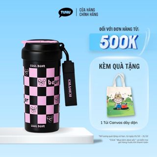 Ly giữ nhiệt COOL BEAR 550ml có ống hút, bình giữ nhiệt inox 316 lót gốm cao cấp - TUHUHOUSE