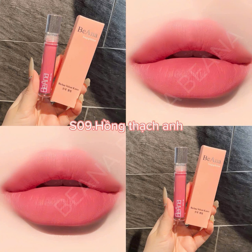 Son BeAna hồng thạch, son hồng nude hồng đào, màu son tone hồng nhẹ nhàng, tôn da
