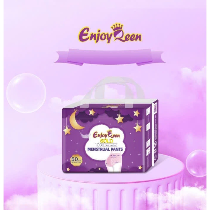 50 Miếng BVS dạng quần Enjoy Queen siêu mỏng,thấm Freesize 40-70Kg, thoáng khí,chống rò rỉ