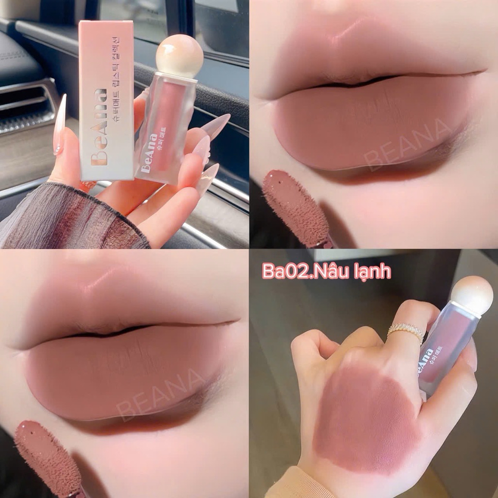 Son BeAna nâu lạnh nâu tây, son tone tây tone nude, son màu nude không kén da