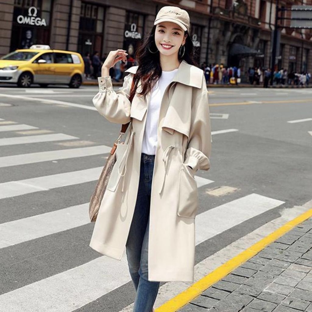 [Yumi Shop ] Áo Khoác kaki Nữ dáng dài thời trang