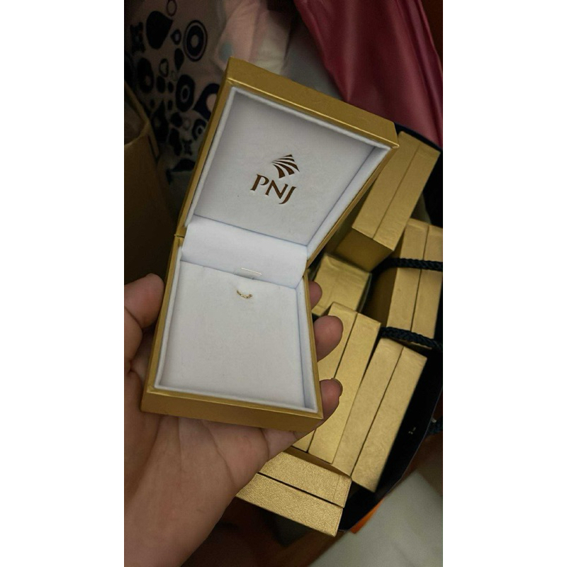 hộp đựng trang sức dây chuyền pnj kèm túi giấy