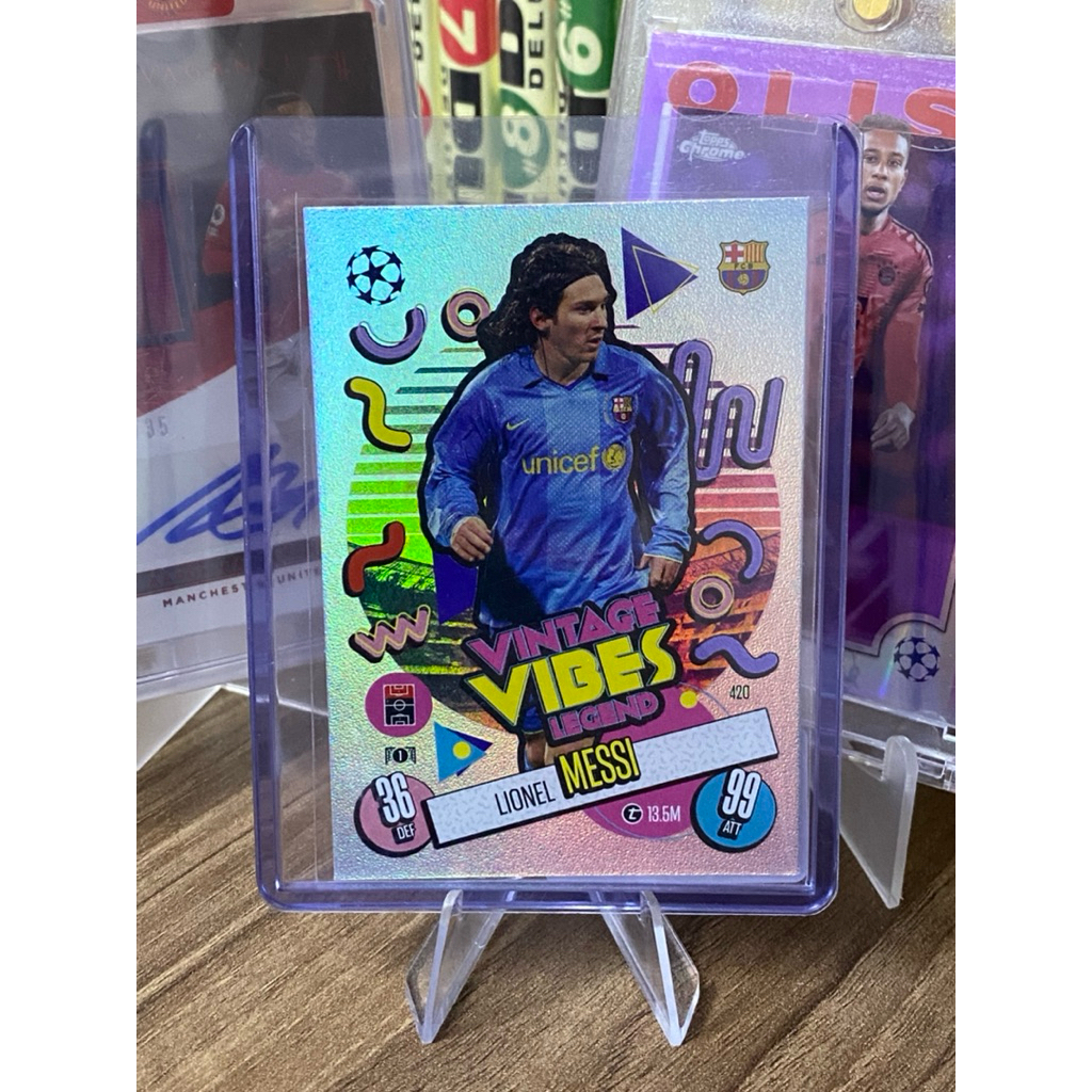Thẻ Cầu Thủ Lionel Messi Topps Match Attax 2024/25 FC Barcelona VINTAGE VIBES #420