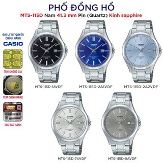 Đồng hồ nam Kính Sapphire Casio Anh Khuê MTS-115D Series Dây kim loại