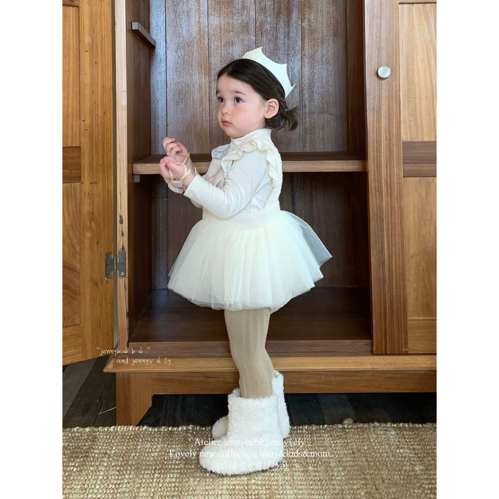 Suit len lông Jennybebe phối voan công chúa cho bé 6-13kg
