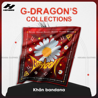 Khăn Bandana G_Dragon Bản To 60x60cm Unisex khăn bandana hoa cúc trắng- Hekara Clothes 
