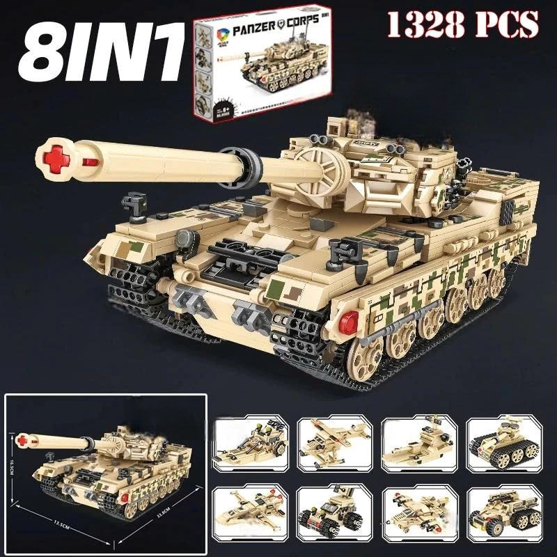 [1328 Mảnh] Bộ Đồ Chơi lắp Ráp Xe Tăng Chiến Đấu, Xe Bọc Thép Tank PANZER CORPS 41055 Tại TDSTECH