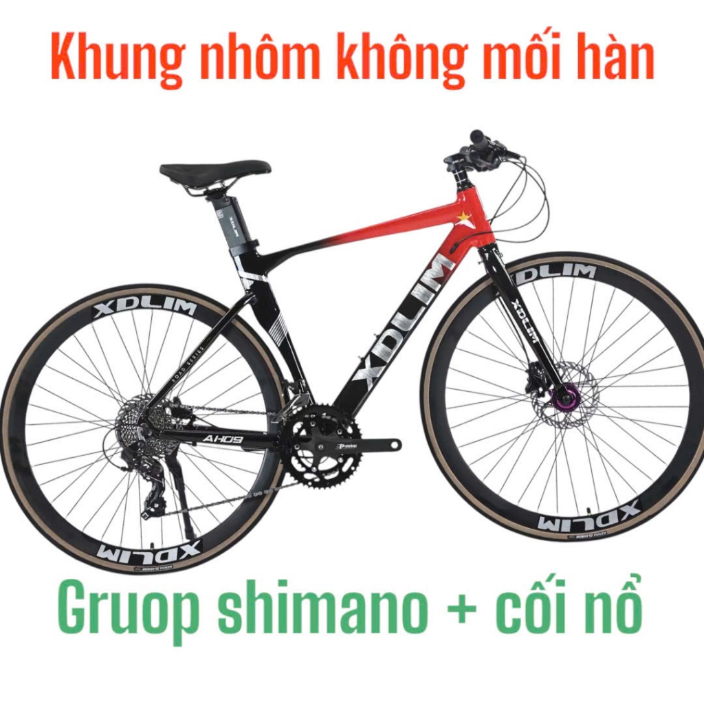 Xe đạp Touring Xdlim Ah09 Plus + Khung Nhôm, GROUP Shimano, LÍP thả - Cối nổ to ĐẲNG CẤP SỐ 1