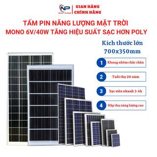  Tấm pin năng lượng mặt trời Mono đơn tinh thể công suất 6V 50W dùng cho đèn năng lượng mặt trời 300W đến 1000w 