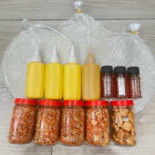    COMBO 139k - 15 MÓN   Bánh Tráng Phơi Sương  Kèm Bơ + 3 Chai Sốt + Hủ Muối Tép Hành Phi + Tóp Mỡ + Muối Béo FREESHIP 