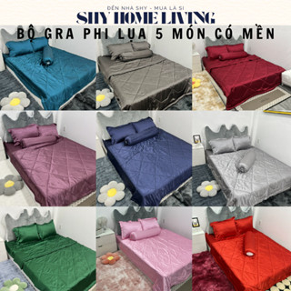  Trọn Bộ 5 Món Gra Phi Lụa Cao Cấp Sang Trọng Chất Liệu Mát Mịn - Nhiều Màu Size Có Làm Theo Yêu Cầu - Shy Home Living 