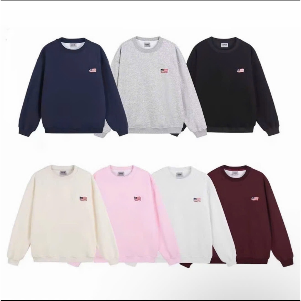 Áo sweater thêu cờ Mỹ nỉ 2 da cao cấp áo nỉ nữ dài tay bo gấu nhiều màu hottrend hàng loại đẹp A24 PANOSI | BigBuy360 - bigbuy360.vn