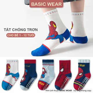  Set 5 Đôi Tất Siêu Nhân Cổ Cao Chống Trơn Cho Bé Trai 1-12 Tuổi Tất Cổ Cao Chống Trơn Cho Bé TE125 