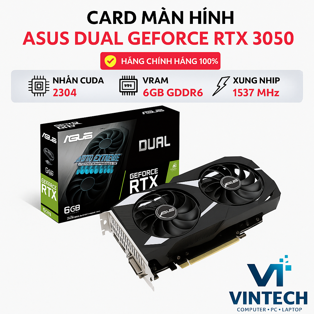 Card màn hình Asus Dual RTX 3050 6GB