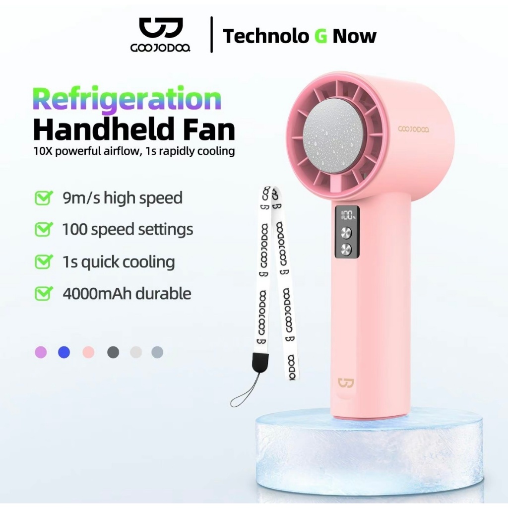 {HOẢ TỐC} Quạt Cầm Tay Sò Lạnh + Tặng STiCKER Chính Hãng GOJODOQ. Full Box Kèm dây sạc và dây đeo