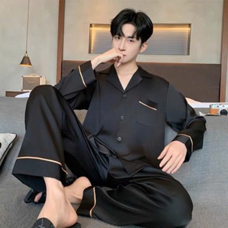 [ DEAL ĐẦU NĂM ] Bộ đồ ngủ, bộ đồ lụa mùa  xuân thu dài tay  cho nam nữ sz từ 40-85 kg