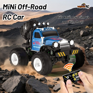 Xe Địa Hình Điều Khiển Từ Xa Mini 1/64 – Siêu Nhỏ, Giảm Xóc, Pin Sạc, Đèn LED – Ô Tô RC Drift Leo Dốc 4WD Cho Bé Trai