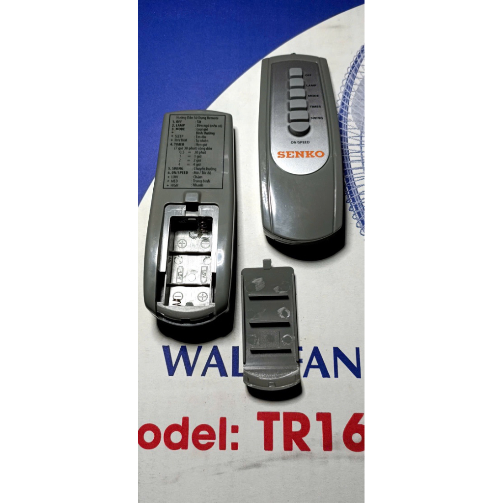 Remote quạt Senko xám mã TR1683, TR1428,TR1628,TR828,DR1608,DR888[Chính hãng100%]