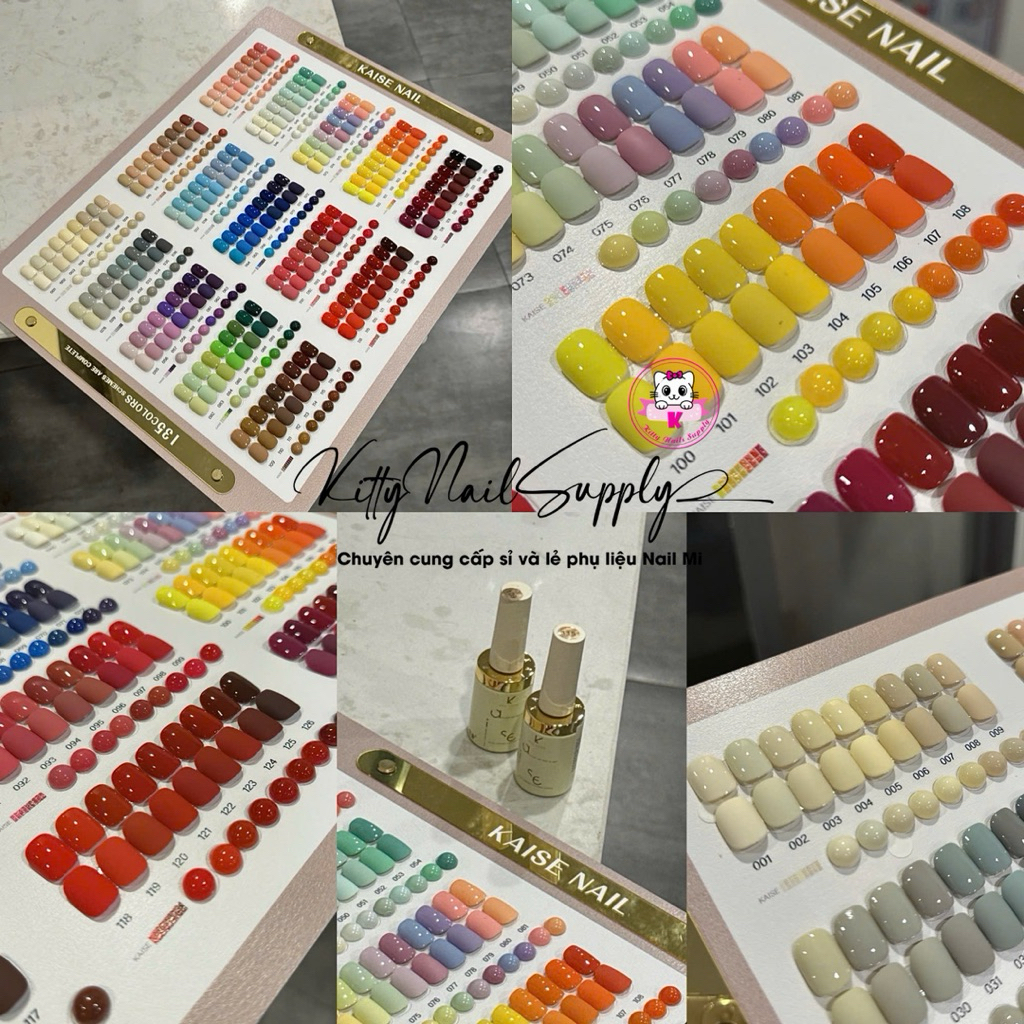 Sét kaise 135 màu , sơn móng tay Kaise nail ( tặng kèm bảng màu và cặp base top )