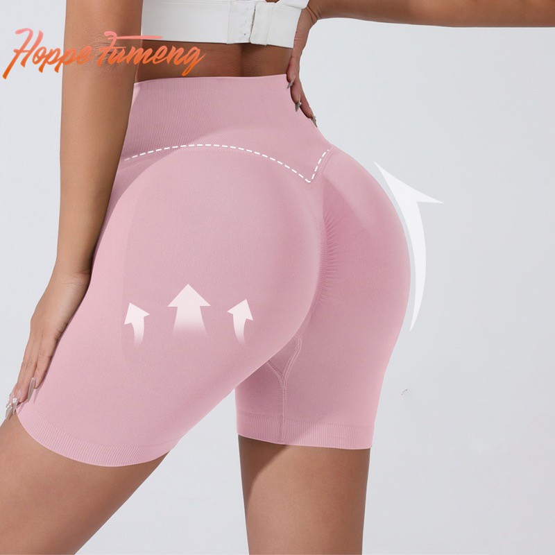 【Hoppe Fumeng】Quần short tập yoga chạy bộ thể dục lưng cao liền mạch mới về