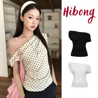  Áo Thun LỆCH VAI CHẤM BI DÁNG DÀI Nữ DD91 Áo Thun Babytee Nhún Tay 1 bên Nữ Chất Thun Borip Lụa HIBONG 