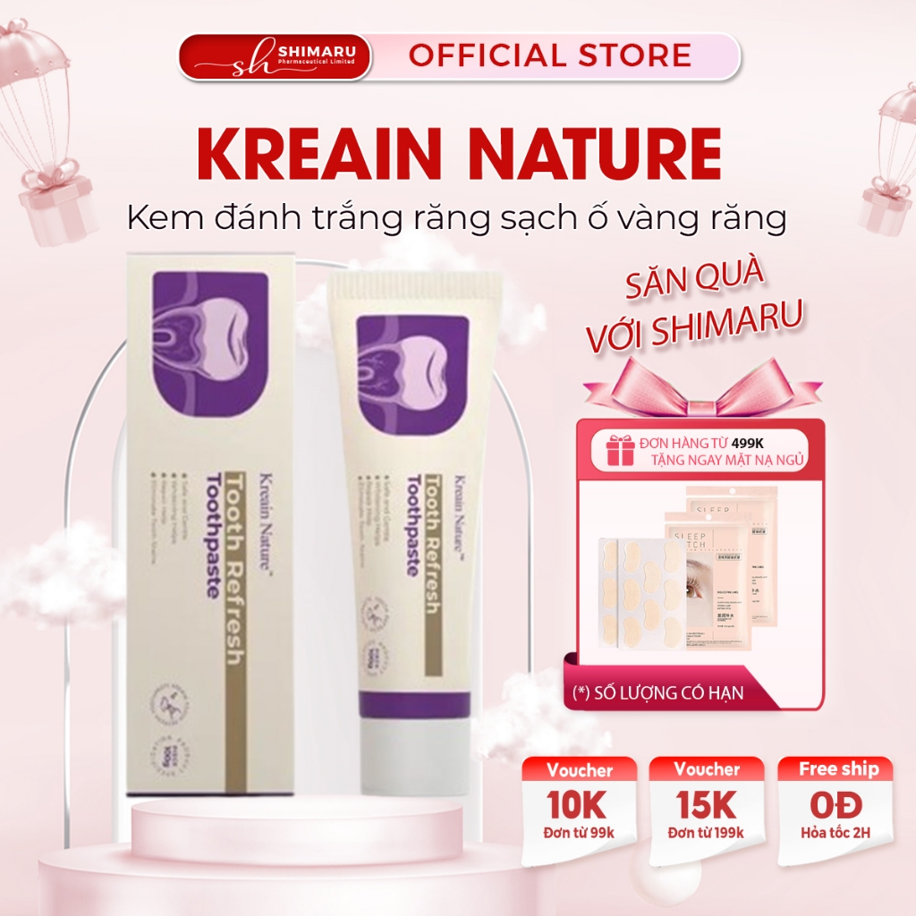 Kem Đánh Răng Thơm Miệng KREAIN TOOTHPASTE – Kem KREAIN NATURE Giúp Giảm Mùi Hôi Miệng, Làm Sạch Kho