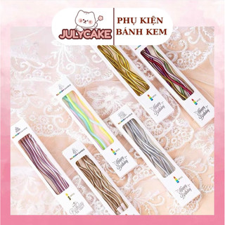   COMBO 10  Vỉ 6 Cây Nến xoắn ánh nhũ trang trí bánh kem bánh sinh nhật Nến xoắn sinh nhật 