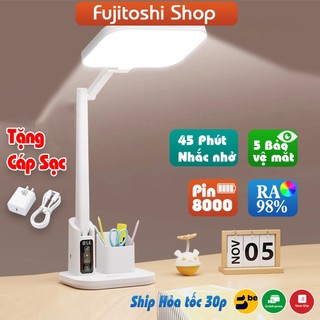  Đèn học chống cận Fuji Lux6 để bàn tích điện bảo vệ mắt cho bé 3 mức sáng gập gọn tùy chỉnh góc tặng sạc 