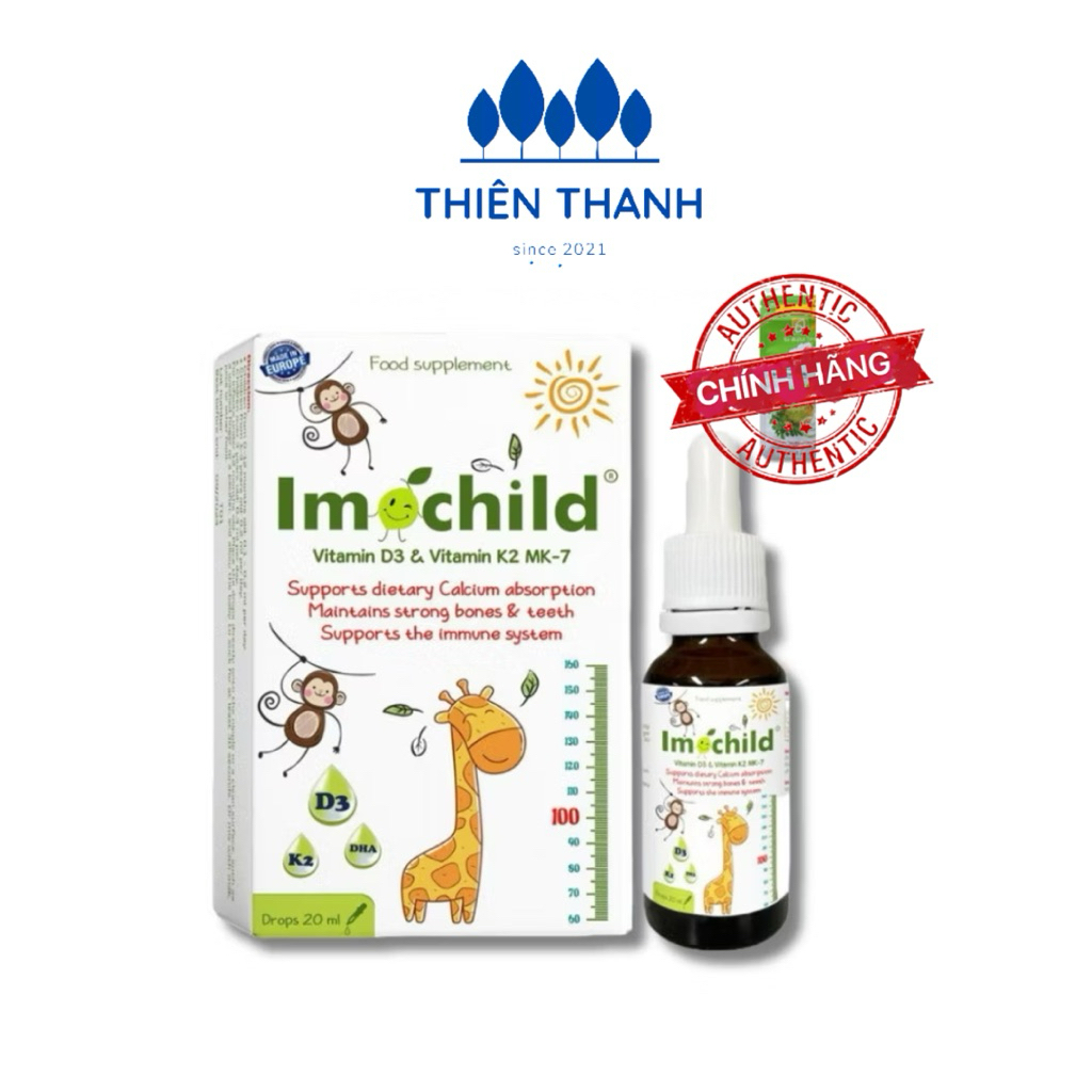 Vitamin D3K2 Imochild Đức – Tăng Chiều Cao, Chống Còi Xương Cho Trẻ Sơ Sinh & Trẻ Nhỏ date mới